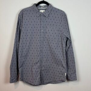 Julian &‎ Mark Mens Cotton Flamingo allover pattern Grey Stretch Shirt Size MED